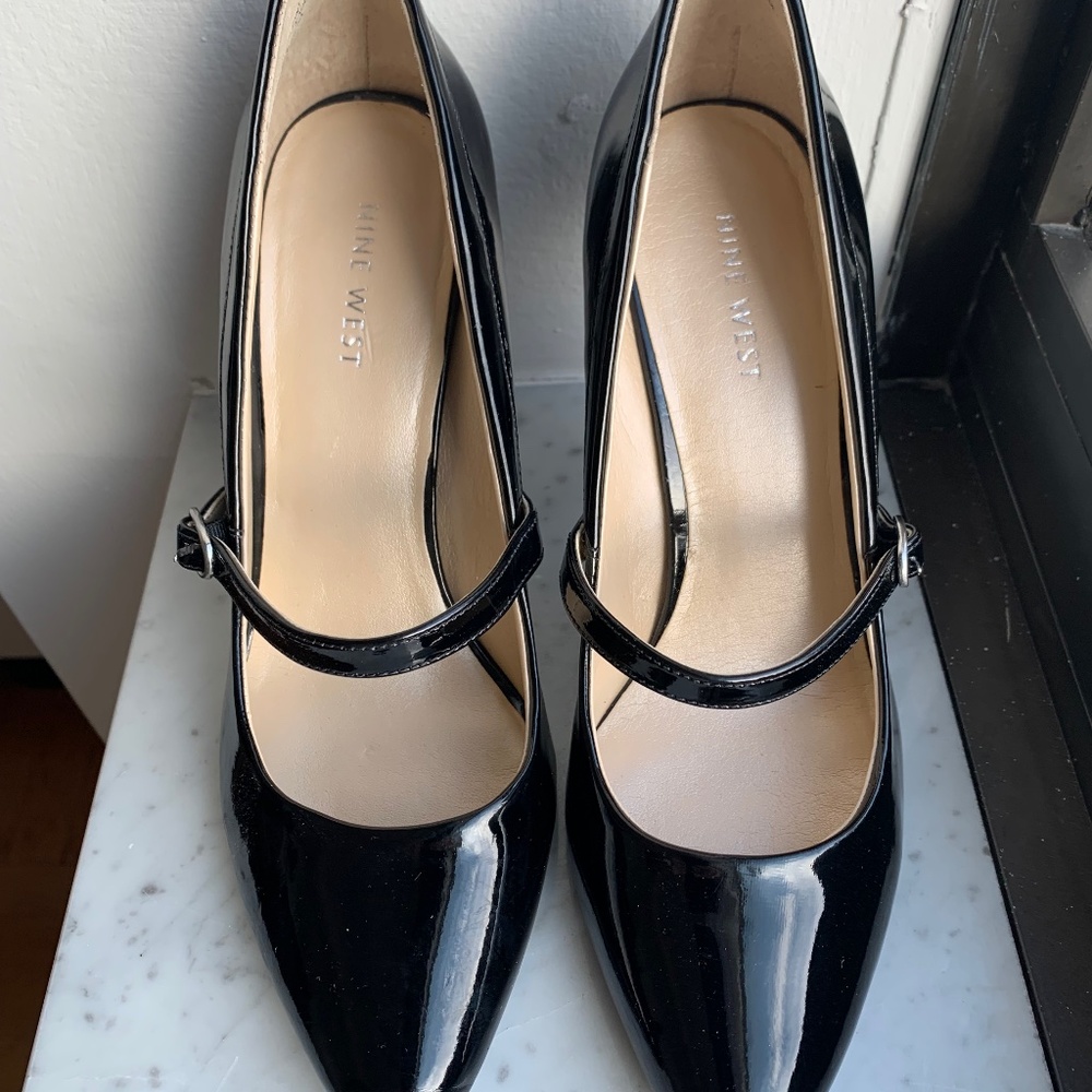 Nine West Black Patent Leather Heels